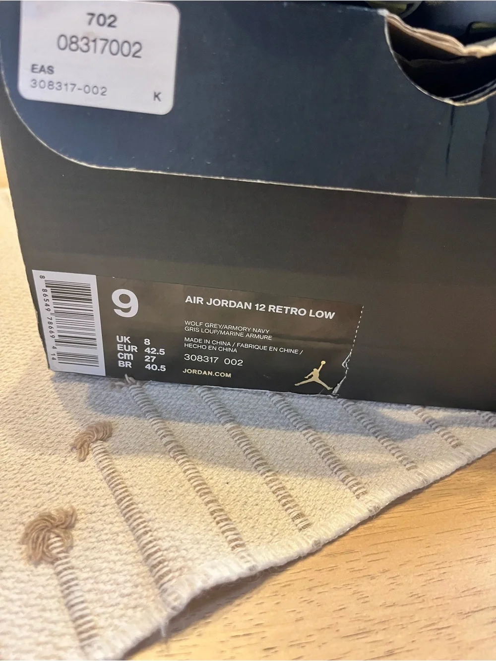 Air Jordan 12 Retro Wolf Grey Low-Top Sneakers